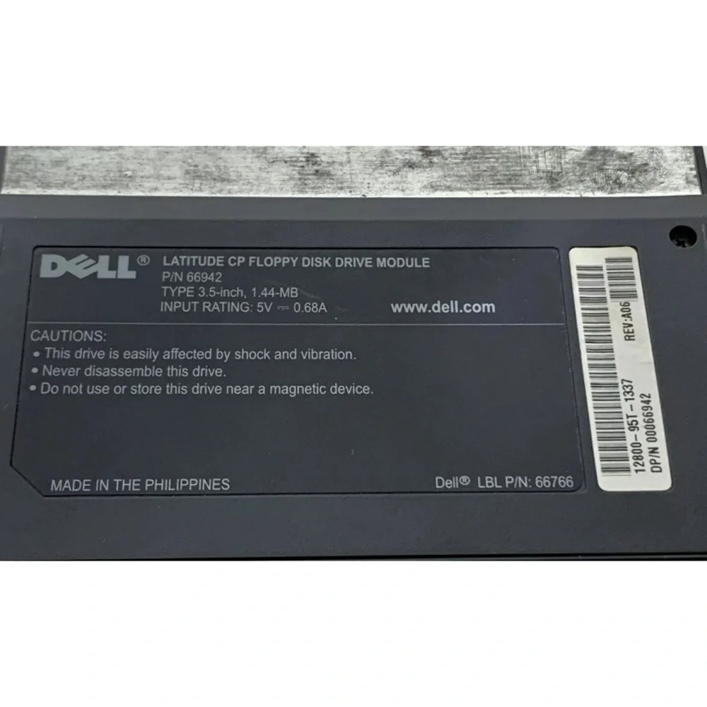 Dell Latitude CP Floppy Disk Drive Module For Parts Untested 3.5” 5V